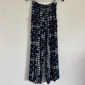 Medium Kiele navy palaka plaid rissa pants